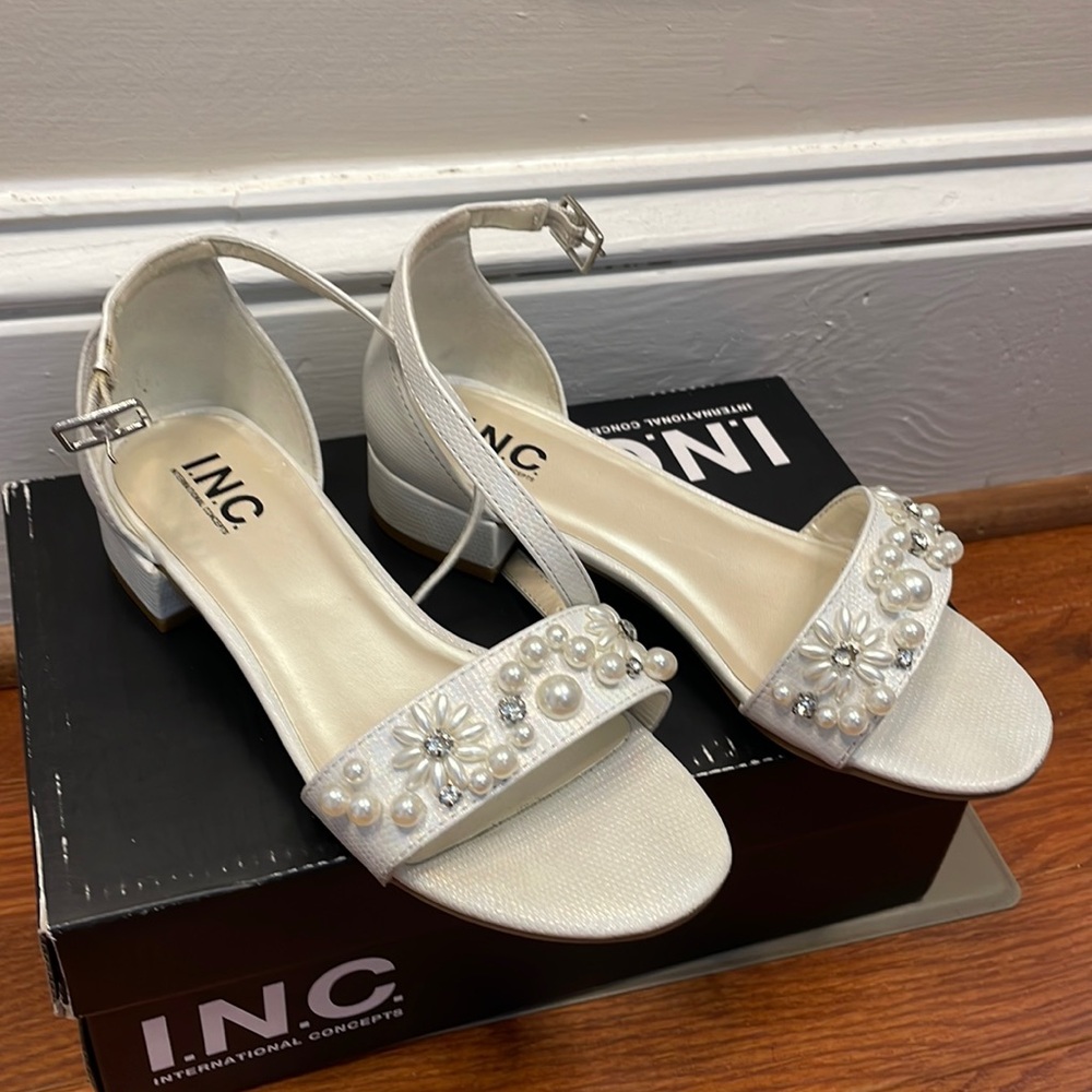 I.N.C. White Sandals. Size 2.